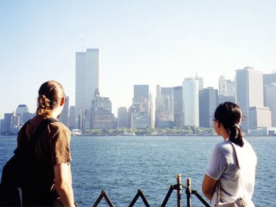 The city, seen from the Staten Island ferry, August 2001